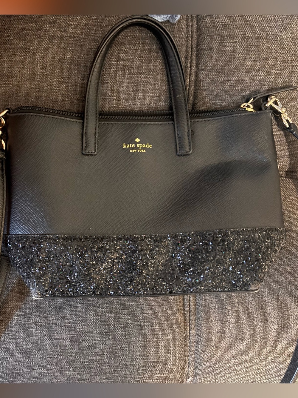 kate spade Black Glitter Accent Satchel